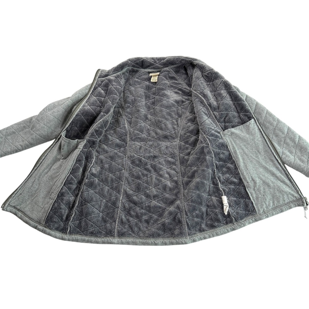 LL Bean Quilted Fleece Lined Jacket Sz XS Petite Full Zip Outdoor Hike Camp Cozy - Picture 4 of 10